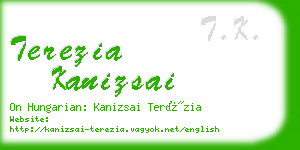 terezia kanizsai business card